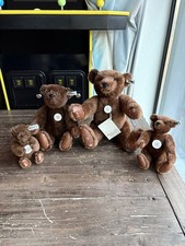 Vintage Steiff Teddy Bear Lot of 4 1983 Collectors Edition Brown Jointed Tagged picture