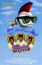 Charlie Sheen, Berenger/Bernsen Signed Major League 11×17 Poster w/3-INS -SS COA picture