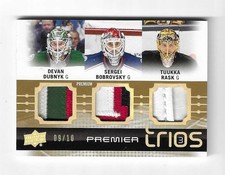 2016-17 Premier Trios Patch #'ed 9/10 Tuukka Rask, Sergei Bobrovsky, Dubnyk picture