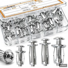 40PCS Expansion Screw Petal Nut Kit M4 M5 M6 Hollow Wall Anchor Fastener picture