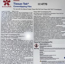 Sakura Tissue-Tek Coverslipping Film 4770,   5 Rolls x 60m, Pathology Lab picture