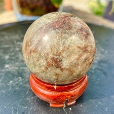 295G Rare Copper Rutilated Quartz Polished Gemstone Sphere Ball picture