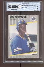 1989 Ken Griffey Jr Fleer #548 Gem Mint 10 RC Rookie Mariners Reds picture