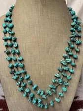 Ethnic multi-strands turquoise nuggets necklace(g170a-w2.5) picture