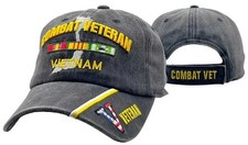 VIETNAM COMBAT VETERAN W/ CAMPAIGN RIBBONS HAT CAP SE ASIA REPUBLIC OF picture