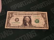 Repeater Fancy Serial Number One Dollar Bill 2017 5969 59 69 Special Extra Green picture