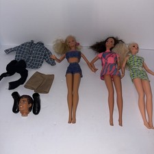 Vintage Mattel Barbie Dolls w/ Outfits 1960s Lot With Ken Clothes picture