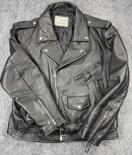 Vintage XeLement Mens Jacket 44 Black Lined Full Zip Leather Motorcycle Jacket picture