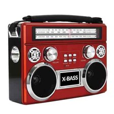 Supersonic SC-1097BT 3 Band Radio With Bluetooth, Flashlight AM/FM/SW Red picture