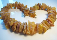 Raw Massive Genuine Unpolished Baltic Amber Necklace 105 g.  picture