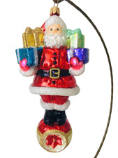 ✨Very Rare Authentic Christopher Radko Santa Reflector Large Glass Ornament NEW picture