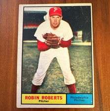 Topps 1961 Robin Roberts Base Set #20 Philadelphia Phillies Baseball Card picture