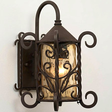 Casa Seville Vintage Outdoor Wall Light Fixture Dark Walnut Iron Scroll 13 1/4