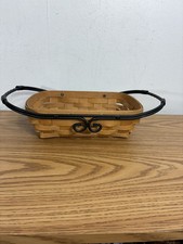 Longaberger Artisan Medium Server Basket wrought iron Handles for Casserole Dish picture
