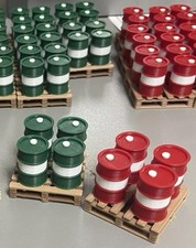 OScale Pallet O Barrels, 4 Pallets And 16 Barrels per red/white-green/white only picture