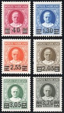 Vatican Stamps # 35-40 MH VF Scott Value $1,500.00 picture