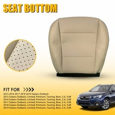 For 2015-2019 Subaru Outback Driver Perforated Leather Bottom Seat Cover TAN EXR picture
