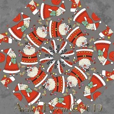 Festive Santas Kaleidoscope 32 X 24 Quilt Kit Precut Blocks picture