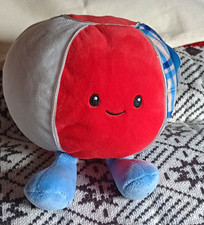 GiggleScape Soft Plush Patchwork Ball Toy Red/Blue/Gray/Beige 1+ Small picture