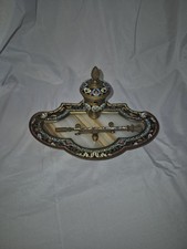 19th Century French Champleve Ink Well Onyx & Bronze Paris Enamel picture