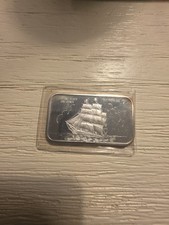 VINTAGE 1972 MADISON MINT .999 FINE SILVER ART BAR - OLD IRONSIDE 1797 picture