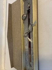 Chinese Wolf Hair Calligraphy Brush 12” Carved Wood Handle Gift Box picture