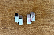 Vtg CG Creations Italy 925 Sterling Silver Modernist Interlocking Cube Earrings picture