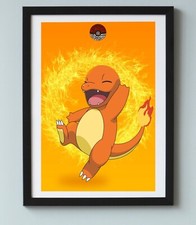 Charmander Happy Art Canvas Poster Wall Art Home Decor picture