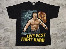 Vintage 2007 WWE John Cena “Live Fast Fight Hard” T-Shirt Youth Sz Medium Black  picture