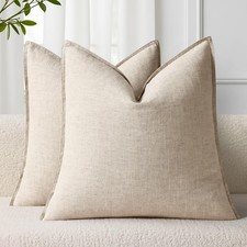 decorUhome Fall Beige Linen Throw Pillow 22