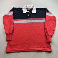 Vintage Canterbury Of New Zealand Shirt Polo Rugby Mens Large Red Colorblock 90s picture