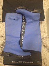 Leather boots by Ermanno Scervino Size 37 Pastel Blue  picture