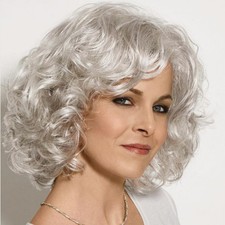 14in Women's Silver Gray Blonde Wavy Wig Heat Resistant Synthetic Cosplay Party picture