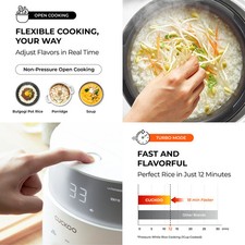 Cuckoo CRP-LHTAR0609FW 6-Cup IH Twin Pressure Stainless Rice Cooker, White, New picture