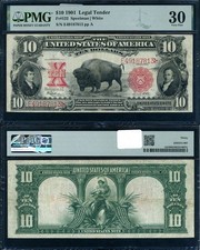 FR. 122 $10 1901 Legal Tender PMG VF30 - No Comments picture