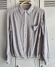 VTG 50s Mid-Mod Cardigan Sweater Gray Soft Lightweight Loop Collar Rockabilly ￼ picture