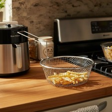 Versatile Round Fry Basket in 18/8 Stainless Steel – Dishwasher Safe & Durable picture
