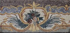 Floral Symmetrical Pattern Border Frame Design Marble Mosaic picture