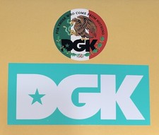 DGK 2 Sticker set La Familia Classic Teal Logo Dirty Ghetto Kids Skateboards NEW picture