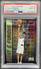 2001-02 Topps Chrome Allen Iverson Fast and Furious #FF02 Insert 76ers PSA 10 picture