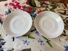 2 Bernardaud Fusion Blanc saucers ONLY for cupuccino, espresso cup picture