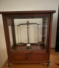 Antique Precision / Analytical Balance plus Weights picture