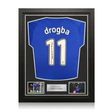 Didier Drogba Signed Original Chelsea 2008-09 UCL Football Jersey. BNWT. Framed picture