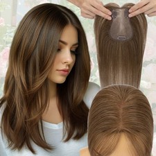 Hair Toppers MONO Top Pieces Toupee LACE 100% Remy Human Hair Blonde with Bangs picture