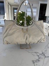 Authentic Gucci Guccissima D-Ring Large Hobo Shoulder Bag Ivory Leather picture