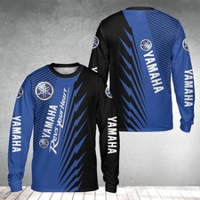Custom Nam Yamaha 3D Long Sleeve T-Shirt Men's Racing Team Blue Sport Tee S-5XL picture