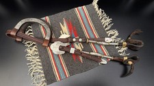 Vintage Leather Two Ear Headstall w/ Silver Buckles picture