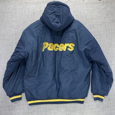 Vintage 90s Starter Indiana Pacers Jacket Mens Large NBA Basketball Hooded Blue picture