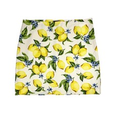 NWT Talbots Lemon Print A Line Skirt Size 16 Petite Canvas Market Resort Picnic picture