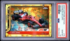 CHARLES LECLERC 2025 TOPPS CHROME SAPPHIRE F1 YELLOW SP 59/75 PSA 10 GEM MINT picture